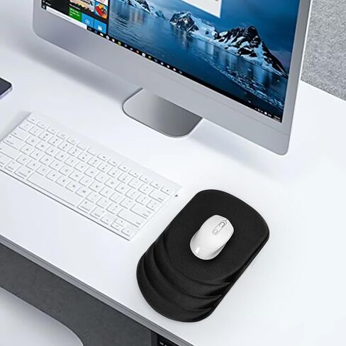 Ergonomic Mouse Pad Wrist Support，Wrist Rest Mouse pad for Carpal Tunnel Pain Relief with Memory Foam&Non-Slip PU Base, Mouse Pads for Wireless Mouse & Desk (12x8 inch,Black) in Kuwait