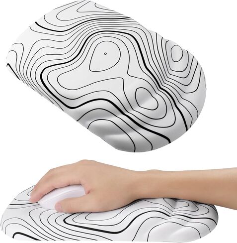 Ergonomic Mouse Pad Wrist Support，Wrist Rest Mouse pad for Carpal Tunnel Pain Relief with Memory Foam&Non-Slip PU Base, Mouse Pads for Wireless Mouse & Desk (12x8 inch,Black) in Kuwait