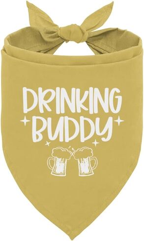 شرب Buddy Dog Bandana ، قميص الكلب الشرب Buddy ، Funny Cute Dog Bandana ، هدية لمحبي الكلاب ، Bandana للكلاب الصغيرة المتوسطة ، إكسسوارات المثلث ، وشاح الكلاب (B30) in Kuwait