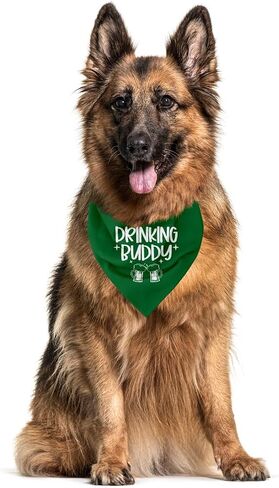 شرب Buddy Dog Bandana ، قميص الكلب الشرب Buddy ، Funny Cute Dog Bandana ، هدية لمحبي الكلاب ، Bandana للكلاب الصغيرة المتوسطة ، إكسسوارات المثلث ، وشاح الكلاب (B30) in Kuwait