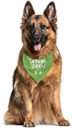 شرب Buddy Dog Bandana ، قميص الكلب الشرب Buddy ، Funny Cute Dog Bandana ، هدية لمحبي الكلاب ، Bandana للكلاب الصغيرة المتوسطة ، إكسسوارات المثلث ، وشاح الكلاب (B30) in Kuwait