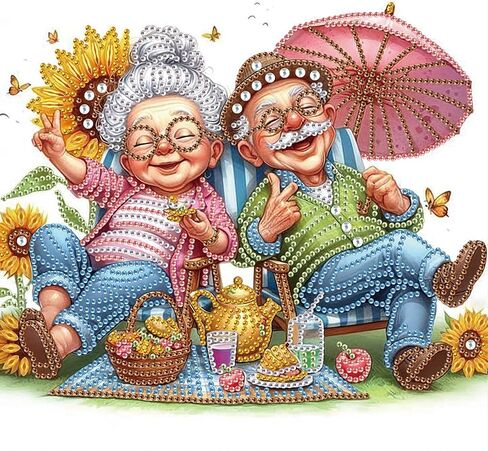 Tontut Diamond Art Painting Kit, Holiday Couple 5D DIY Partial Special Shape Diamond Art Painting Mosaic Crafts for Beginners and Adults, Can be Gifted to Loved Ones and Friends, in Saudi Arabia