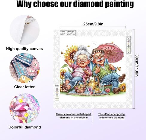 Tontut Diamond Art Painting Kit, Holiday Couple 5D DIY Partial Special Shape Diamond Art Painting Mosaic Crafts for Beginners and Adults, Can be Gifted to Loved Ones and Friends, in Saudi Arabia