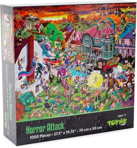 Horror Attack 1000-Piece Jigsaw Puzzle | Fun Brain Teaser, Toys & Games for Adults | 28 x 20 Inches in Kuwait