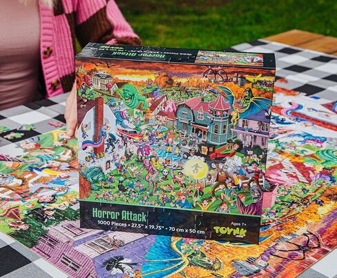Horror Attack 1000-Piece Jigsaw Puzzle | Fun Brain Teaser, Toys & Games for Adults | 28 x 20 Inches in Kuwait