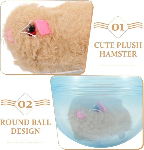 ibasenice 2pcs Interactive Cat Toy Running Ball, Electronic Hamster Ball for Cats, Automatic Teaser, Multi-Color, 9.44x4.72inch in Saudi Arabia