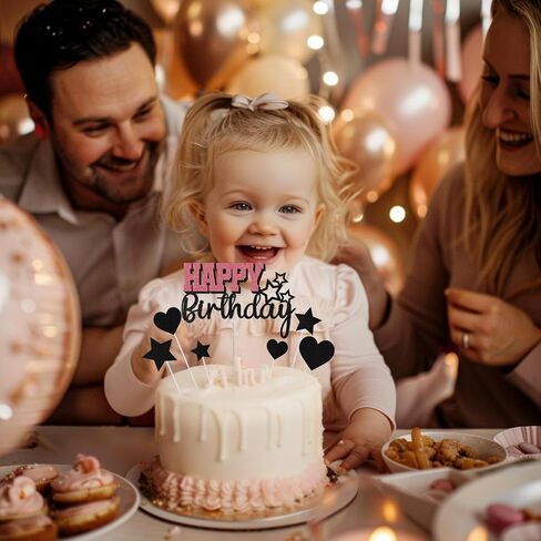 Happy Birthday Cake Toppers, Blue Silver Birthday Cake Topper for Men Women Boys Girls, Birthday Party Glitter Cake Decorations Supplies for Him Her in Saudi Arabia