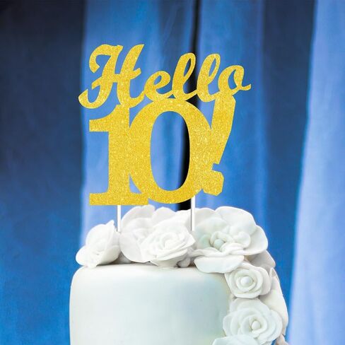 Hello 45 Cake Toppers Gold Glitter, Happy 45th Birthday Cake Decorations Cheers to 45 Years Party Decor, Forty-five Year Old Theme Birthday Anniversary Party Supplies in Saudi Arabia
