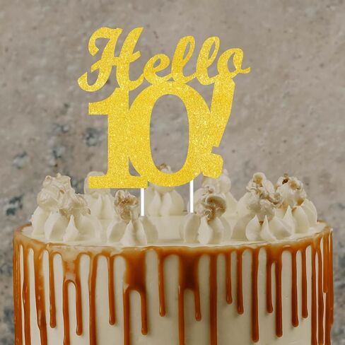 Hello 45 Cake Toppers Gold Glitter, Happy 45th Birthday Cake Decorations Cheers to 45 Years Party Decor, Forty-five Year Old Theme Birthday Anniversary Party Supplies in Saudi Arabia