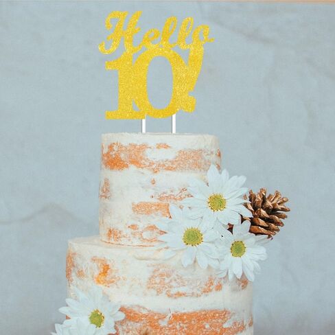 Hello 45 Cake Toppers Gold Glitter, Happy 45th Birthday Cake Decorations Cheers to 45 Years Party Decor, Forty-five Year Old Theme Birthday Anniversary Party Supplies in Saudi Arabia