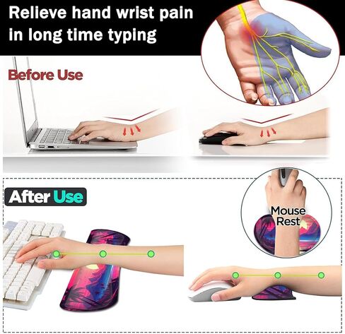 Large Gaming Mouse Pad+ Keyboard Wrist Rest Set, Ergonomics Memory Foam Mouse Mat Wrist Rest Suppor, Waterproof Extended Mousepad 31.5x11.8in, African American Women Black Girl Desk Pad in Kuwait