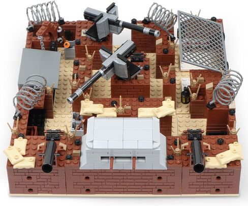 Finger Rock WW2 Military Base Bunker Trench Building Set, 8 in 1 Army Battle Scenes with Fortresses, Anti-Aircraft Guns, Treatment Room and Penitentiary, Idea Gifts for Kids Adults 8+ (833pcs) in Saudi Arabia