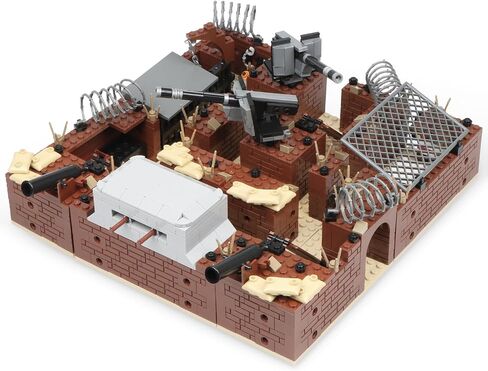 Finger Rock WW2 Military Base Bunker Trench Building Set, 8 in 1 Army Battle Scenes with Fortresses, Anti-Aircraft Guns, Treatment Room and Penitentiary, Idea Gifts for Kids Adults 8+ (833pcs) in Saudi Arabia