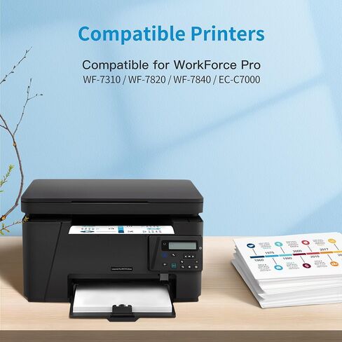 812XL Ink Cartridges Combo Pack Remanufactured for Epson 812XL Epson 812 Ink Work with Workforce Pro WF-7840 WF-7820 WF-7310 EC-C7000 Printer（812 Ink cartridges, 5 Pack） in Saudi Arabia