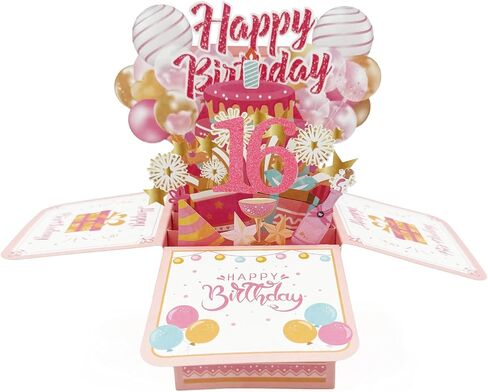 Asmallgf Happy 18th Birthday Popup Card for Him Her, Cool Gifts for 18 Years Old Teen Girls Women, Sweet 18 Birthday Decorations for Daughter Niece Sister in Saudi Arabia