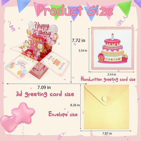 Asmallgf Happy 18th Birthday Popup Card for Him Her, Cool Gifts for 18 Years Old Teen Girls Women, Sweet 18 Birthday Decorations for Daughter Niece Sister in Saudi Arabia