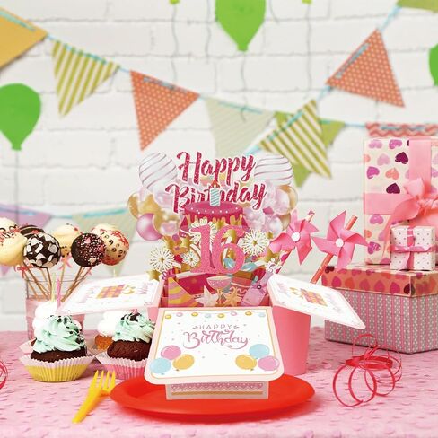 Asmallgf Happy 18th Birthday Popup Card for Him Her, Cool Gifts for 18 Years Old Teen Girls Women, Sweet 18 Birthday Decorations for Daughter Niece Sister in Saudi Arabia