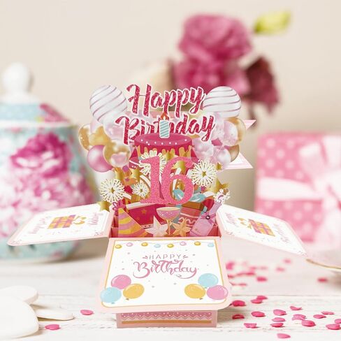Asmallgf Happy 18th Birthday Popup Card for Him Her, Cool Gifts for 18 Years Old Teen Girls Women, Sweet 18 Birthday Decorations for Daughter Niece Sister in Saudi Arabia