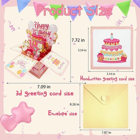 Asmallgf Happy 18th Birthday Popup Card for Him Her, Cool Gifts for 18 Years Old Teen Girls Women, Sweet 18 Birthday Decorations for Daughter Niece Sister in Saudi Arabia