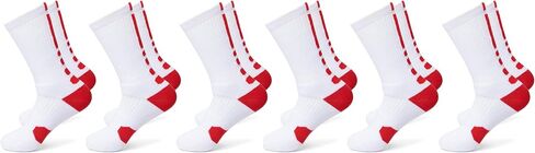 جوارب VNG الرياضية السوداء الممتازة للأولاد والرجال مقاسات 6-13، 6 أزواج منتصف الساق، جوارب رياضية مبطنة لكرة السلة وكرة القدم والبيسبول والجري والمشي لمسافات طويلة باللون الأسود مع زخرفة بيضاء in Saudi Arabia