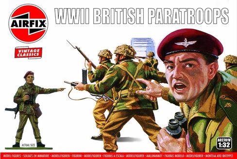 Airfix Mini Army Figures - A02701V WWII British Paratroops - Military Figurines, Plastic Soldiers for Adults & Children 14+, Sets Includes 14 Unpainted Soldier Toys - War Games Miniatures in Kuwait