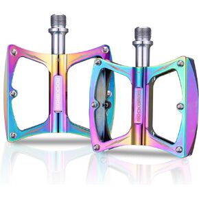 Rock BROS Mountain Bike Pedals 9/16" MTB Pedals Aluminum Road Bike Pedals Sealed Bearing Bicycle Lightweight Platform Flat Pedals for BMX MTB