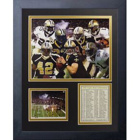 Legends Never Die New Orleans Saints 2009 Champions Framed Photo Collage, 11 by 14-Inch