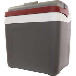 Koolatron Electric Portable Cooler Plug in 12V Car Cooler, 25 L (26 qt), No Ice Thermo Electric Portable Fridge for Camping, Travel Road Trips Trucking with 12 Volt DC Power Cord, Gray/White.