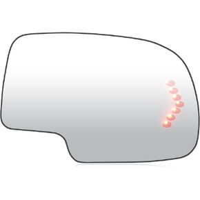 Driver Left Side View Heated Mirror Glass Fits for 2003-2006 Chevy Silverado Suburban Tahoe, GMC Sierra Yukon 2007 Classic Exterior Mirror Glass