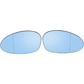 X AUTOHAUX 1 Pair Car Side Mirror Glass with Backing Plate Heated Blue Tinted Glass for BMW E86 E88 E90 E91 E92 E93 325i 328i 328xi 335i 335xi 330i 330xi