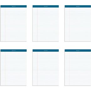 تابلت كتابة TOPS Docket، 8-1/2 × 11-3/4 بوصة، مثقوب، كناري، قاعدة قانونية/واسعة، 50 ورقة لكل وسادة، 6 وسادات في كل عبوة (63406)