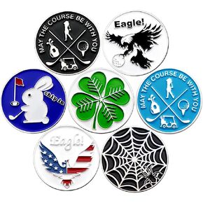 Golf Ball Markers Embossied Iron Golf Markers Pack of 7