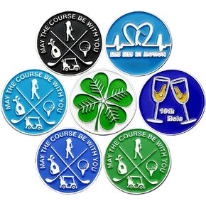 Golf Ball Markers Embossied Iron Golf Markers Pack of 7