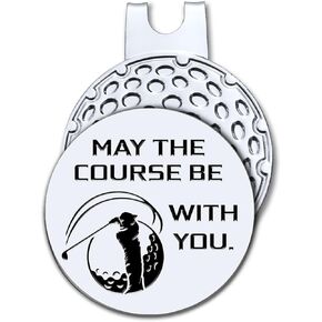 May The Course Be with You Golf Ball Marker with Magnetic Hat Clip, Golf Gifts for Women Men, Golf Accessories for Women Men, Great Gift for Golfer, Golf Gift for Mom, Grandma