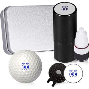 Golf Ball Stamp - Golf Ball Stamper, Refillable Ink, and Ball Marker Set for Easy Golf Ball Identification and Tracking. Golf Ball Marker - Golf Player's Kit - Golfer Gift Golfing Accessories