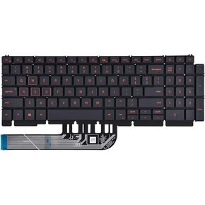 Replacement Keyboard for Dell G15 5510 5511 5515 & G15 5520 5521 5525 Series Game Laptop, Dell G15 5510 5511 5515 Replacement Keyboard with Backlit Red Frame US Layout