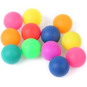 12 Pack Colored Ping Pong Balls, 40mm Entertainment Table Tennis Balls, Plastic Ping Pong Balls, Assorted Color Ping Pong Balls for DIY Games, Arts and Craft, Party Decoration
