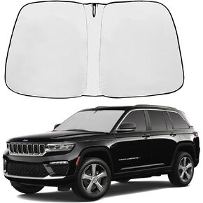 Front Windshield Sunshade fit for Jeep Grand Cherokee 2014-2024 UV Ray Reflector Foldable Car Shade Automotive Windshield Sunshades Jeep Grand Cherokee Windshield Sun Shade |Keeps Your Vehicle Cool|