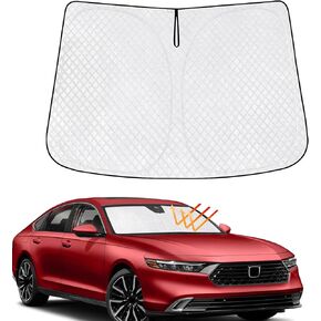 Car Windshield Sun Shade Custom Fit Honda Accord 2023-2024, [2024 Upgrade] Thicken Front Window Reflector Sunshade with Storage Bags, Foldable Sun Visor Interior Protection Blocks Heat and Sun