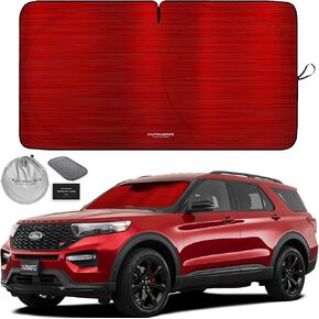 Autoamerics 1-Piece Windshield Sun Shade - Chrome Liquid Foldable Car Front Window Sunshade for Cars SUV Truck - Heat Blocker Visor Protector Blocks Max UV Rays and Keeps Your Vehicle Cool - Small