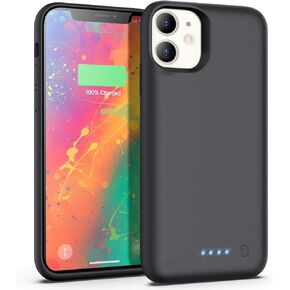 Feob Battery Case for iPhone 11, 6800mAh Portable Charging Case Extended Battery Pack for iPhone 11 Charger Case [6.1 inch]-Black