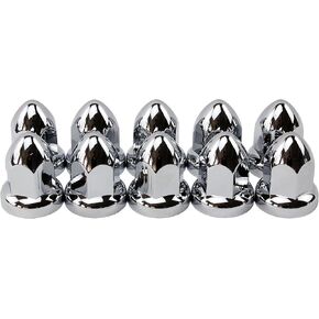 أغطية صامولة ذات حواف من بلاستيك ABS من الكروم مقاس 33 مم، عبوة من 10 قطع in Kuwait