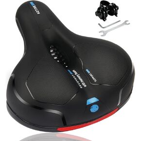 Comfortable Bike Seat, Wide Bicycle Seat Cushion for Men Women Comfort Memory Foam Waterproof Bicycle Saddle Replacement Universal Fit for Mountain/Road/Exercise Bikes