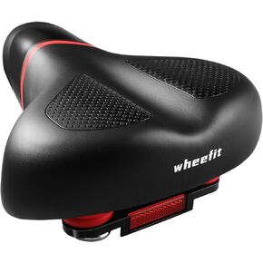 Comfortable Bike Seat, Wide Bicycle Seat Replacement with Cushion, Dual Shock Absorbing, Waterproof, Exercise Bike Seat for Peloton, Electric, MTB & Road Bikes, Bike Saddles for Men and Women