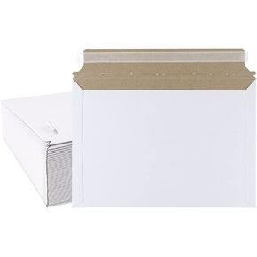 50PCS Rigid Mailers 9X12 inch Photo Document Mailers Self Seal Stay Flat White Cardboard Envelopes White Photography Mailers for CD Photos Document Mailing Envelopes (White) (9x12inch (50 Pack))