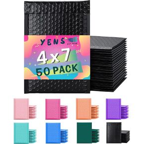 Poly Bubble Mailers 6x10 25 Pack Black Waterproof Self Seal Adhesive Shipping Bags, Cushioning Padded Envelopes for Shipping, Mailing, Packaging Usable Space 6x9