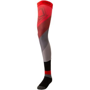 Full Length Knee Brace Sock Size 6-9 Red/Black