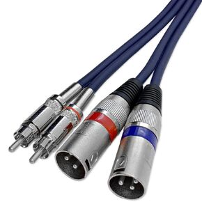 Seismic Audio - SA-2RAXRM10 - Heavy Duty 10 Foot Dual XLR to RCA Patch Cable, 2 XLR Male to 2 RCA Male Interconnect Patch Cord HiFi Stereo Pro Audio