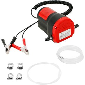 Oil Change Pump Extractor, 60W 12V Oil Diesel Fluid Pump Extractor Scavenge Suction Transfer Pump with Hose, Pump Oil Quick Changer for Boat, Car, Speedboat, Motorcycle (Yellow)