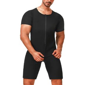 Sauna Suits for Men Sauna Sweat Shirt Heat Trapping Vest Full Body Shaper Workout Top with Shorts Exercise Fitness
